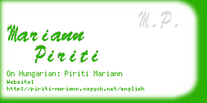 mariann piriti business card